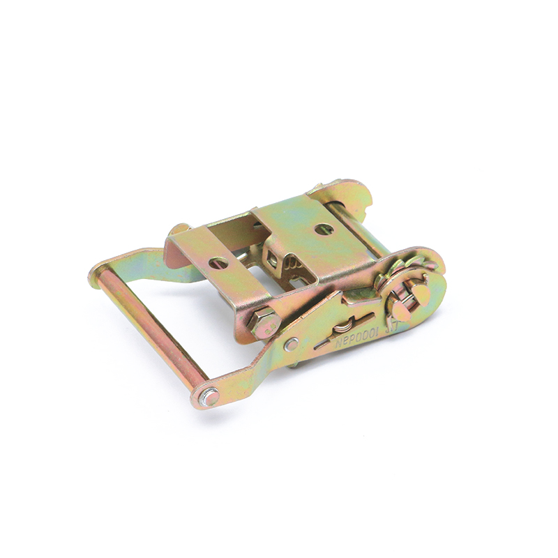 2 ইঞ্চি 50 মিমি 2000 কেজি/4400lbs হলুদ দস্তা ধাতুপট্টাবৃত র‌্যাচেট টিডাউন বাকল ল্যাশিং বেল্ট